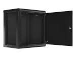 SZAFA INSTALACYJNA RACK WISZĄCA 19" 12U 600X450 CZARNA DRZWI METALOWE LANBERG (FLAT PACK)