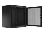 SZAFA INSTALACYJNA RACK WISZĄCA 19" 12U 600X450 CZARNA DRZWI PERFOROWANE LANBERG (FLAT PACK)