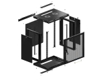 SZAFA INSTALACYJNA RACK WISZĄCA 19" 12U 600X450 CZARNA DRZWI PERFOROWANE LANBERG (FLAT PACK)