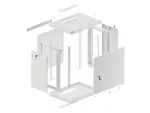 SZAFA INSTALACYJNA RACK WISZĄCA 19" 12U 600X450 SZARA DRZWI METALOWE LANBERG (FLAT PACK)