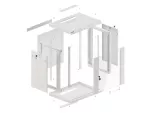 SZAFA INSTALACYJNA RACK WISZĄCA 19" 12U 600X450 SZARA LANBERG (FLAT PACK) V2