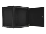 SZAFA INSTALACYJNA RACK WISZĄCA 19" 12U 600X600 CZARNA DRZWI METALOWE LANBERG (FLAT PACK)