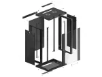 SZAFA INSTALACYJNA RACK WISZĄCA 19" 18U 600X450 CZARNA LANBERG (FLAT PACK) V2