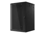SZAFA INSTALACYJNA RACK WISZĄCA 19" 18U 600X600 CZARNA LANBERG (FLAT PACK) V2