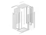 SZAFA INSTALACYJNA RACK WISZĄCA 19" 22U 600X450 SZARA LANBERG (FLAT PACK) V2