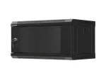 SZAFA INSTALACYJNA RACK WISZĄCA 19" 4U 540X350 CZARNA DRZWI PRZESZKLONE LANBERG (FLAT PACK)