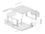 SZAFA INSTALACYJNA RACK WISZĄCA 19" 4U 600X600 SZARA LANBERG (FLAT PACK) V2