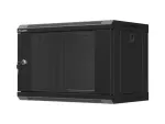 SZAFA INSTALACYJNA RACK WISZĄCA 19" 6U 540X350 CZARNA DRZWI PRZESZKLONE LANBERG (FLAT PACK)