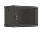 SZAFA INSTALACYJNA RACK WISZĄCA 19" 6U 540X350 CZARNA DRZWI PRZESZKLONE LANBERG (FLAT PACK)