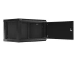 SZAFA INSTALACYJNA RACK WISZĄCA 19" 6U 600X450 CZARNA DRZWI METALOWE LANBERG (FLAT PACK)