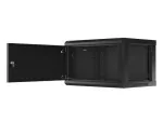 SZAFA INSTALACYJNA RACK WISZĄCA 19" 6U 600X450 CZARNA DRZWI METALOWE LANBERG (FLAT PACK)