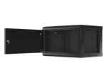 SZAFA INSTALACYJNA RACK WISZĄCA 19" 6U 600X450 CZARNA DRZWI METALOWE LANBERG (FLAT PACK)