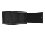 SZAFA INSTALACYJNA RACK WISZĄCA 19" 6U 600X450 CZARNA DRZWI METALOWE LANBERG (FLAT PACK)
