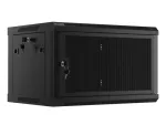 SZAFA INSTALACYJNA RACK WISZĄCA 19" 6U 600X450 CZARNA DRZWI PERFOROWANE LANBERG (FLAT PACK)