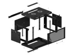 SZAFA INSTALACYJNA RACK WISZĄCA 19" 6U 600X450 CZARNA DRZWI PERFOROWANE LANBERG (FLAT PACK)