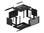 SZAFA INSTALACYJNA RACK WISZĄCA 19" 6U 600X450 CZARNA DRZWI PERFOROWANE LANBERG (FLAT PACK)