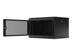 SZAFA INSTALACYJNA RACK WISZĄCA 19" 6U 600X450 CZARNA DRZWI PERFOROWANE LANBERG (FLAT PACK)