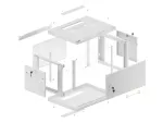 SZAFA INSTALACYJNA RACK WISZĄCA 19" 6U 600X450 SZARA DRZWI METALOWE LANBERG (FLAT PACK)