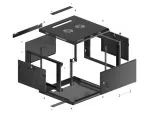 SZAFA INSTALACYJNA RACK WISZĄCA 19" 6U 600X600 CZARNA DRZWI METALOWE LANBERG (FLAT PACK)