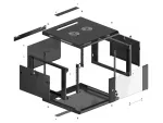 SZAFA INSTALACYJNA RACK WISZĄCA 19" 6U 600X600 CZARNA LANBERG (FLAT PACK) V2