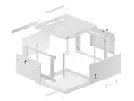 SZAFA INSTALACYJNA RACK WISZĄCA 19" 6U 600X600 SZARA DRZWI METALOWE LANBERG (FLAT PACK)