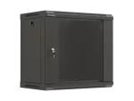 SZAFA INSTALACYJNA RACK WISZĄCA 19" 9U 540X350 CZARNA DRZWI PRZESZKLONE LANBERG (FLAT PACK)