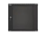 SZAFA INSTALACYJNA RACK WISZĄCA 19" 9U 540X350 CZARNA DRZWI PRZESZKLONE LANBERG (FLAT PACK)
