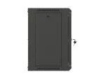 SZAFA INSTALACYJNA RACK WISZĄCA 19" 9U 540X350 CZARNA DRZWI PRZESZKLONE LANBERG (FLAT PACK)