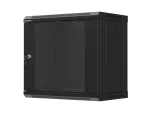 SZAFA INSTALACYJNA RACK WISZĄCA 19" 9U 540X350 CZARNA DRZWI PRZESZKLONE LANBERG (FLAT PACK)