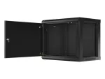 SZAFA INSTALACYJNA RACK WISZĄCA 19" 9U 600X450 CZARNA DRZWI METALOWE LANBERG (FLAT PACK)