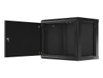SZAFA INSTALACYJNA RACK WISZĄCA 19" 9U 600X450 CZARNA DRZWI METALOWE LANBERG (FLAT PACK)
