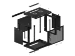 SZAFA INSTALACYJNA RACK WISZĄCA 19" 9U 600X450 CZARNA DRZWI PERFOROWANE LANBERG (FLAT PACK)