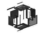 SZAFA INSTALACYJNA RACK WISZĄCA 19" 9U 600X450 CZARNA DRZWI PERFOROWANE LANBERG (FLAT PACK)