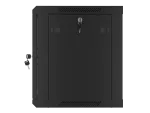 SZAFA INSTALACYJNA RACK WISZĄCA 19" 9U 600X450 CZARNA DRZWI PERFOROWANE LANBERG (FLAT PACK)