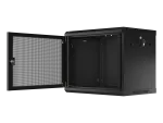 SZAFA INSTALACYJNA RACK WISZĄCA 19" 9U 600X450 CZARNA DRZWI PERFOROWANE LANBERG (FLAT PACK)