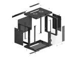 SZAFA INSTALACYJNA RACK WISZĄCA 19" 9U 600X450 CZARNA LANBERG (FLAT PACK) V2
