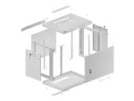 SZAFA INSTALACYJNA RACK WISZĄCA 19" 9U 600X450 SZARA DRZWI METALOWE LANBERG (FLAT PACK)