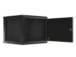 SZAFA INSTALACYJNA RACK WISZĄCA 19" 9U 600X600 CZARNA DRZWI METALOWE LANBERG (FLAT PACK)
