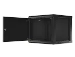 SZAFA INSTALACYJNA RACK WISZĄCA 19" 9U 600X600 CZARNA DRZWI METALOWE LANBERG (FLAT PACK)