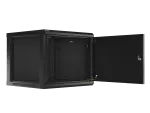 SZAFA INSTALACYJNA RACK WISZĄCA 19" 9U 600X600 CZARNA DRZWI METALOWE LANBERG (FLAT PACK)