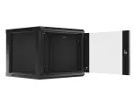 SZAFA INSTALACYJNA RACK WISZĄCA 19" 9U 600X600 CZARNA LANBERG (FLAT PACK) V2