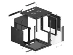 SZAFA INSTALACYJNA RACK WISZĄCA 19" 9U 600X600 CZARNA LANBERG (FLAT PACK) V2