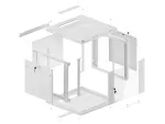 SZAFA INSTALACYJNA RACK WISZĄCA 19" 9U 600X600 SZARA LANBERG (FLAT PACK) V2