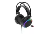 SŁUCHAWKI NAUSZNE GENESIS NEON 613 G2 RGB Z MIKROFONEM PODŚWIETLENIE CZARNE