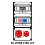 ROZDZIELNICA;RCCB40;C32-3P;C16-3P; 5X32A;5X16A;INA=32A;IP54