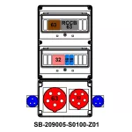 ROZDZIELNICA;RCCB63;C63-3P;C32-3P;2XB16-1P; 5X63A;5X32A;2X2P+PE;INA=63A;IP54
