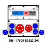 ROZDZIELNICA;RCCB40A;C32-3P;C16-3P;3XB16-1P;5X32A;5X16A;6X2P+PE;INA=32A;IP54