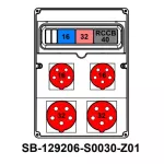 ROZDZIELNICA;RCCB40A;C32-3P;C16-3P;2X5X32A;2X5X16A;INA=32A;IP54