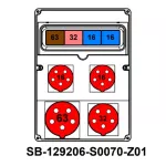 ROZDZIELNICA;C63-3P;C32-3P;2XC16-3P;5X63A;5X32A;2X5X16A;INA=63A;IP54