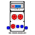 ROZDZIELNICA;C32-3P;C16-3P;2XB16-1P;2X5X32A;5X16A;4X2P+PE;INA=32A;IP54, SB-109205-S0280-Z01-54